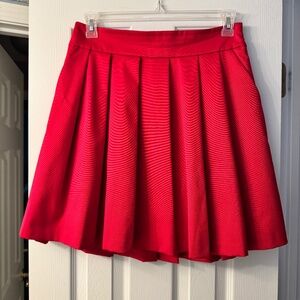 Ann Taylor Red Pleated Mini